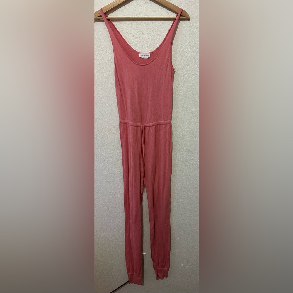 Lovers and Friends Knit Drawstring Waist Pink Jumpsuit - Size XS
